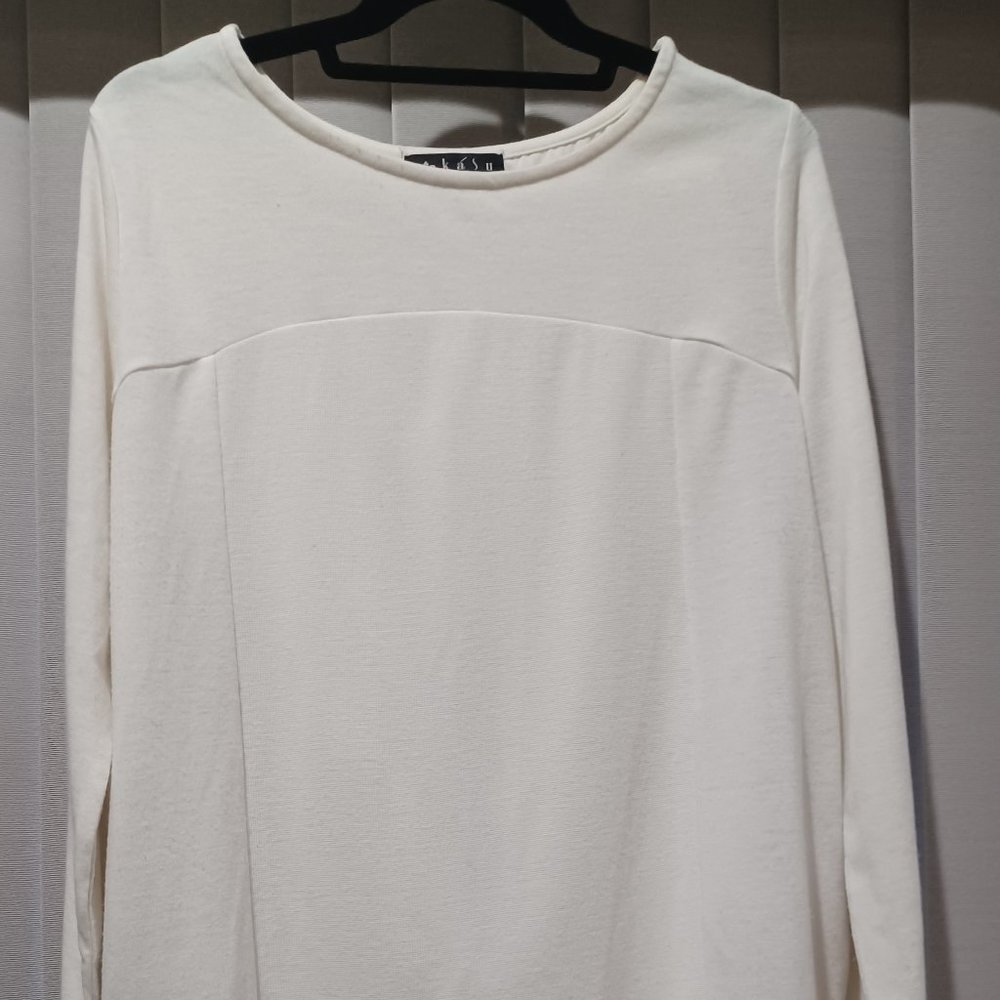Kasu Ivory Layered Back long Sleeve Top Size L